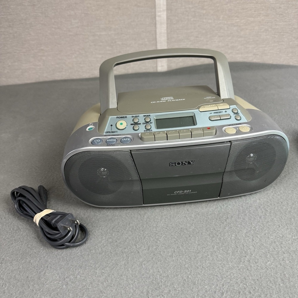 Vintage Sony CFD-S01 Boombox CD Radio Cassette Player Tested Works